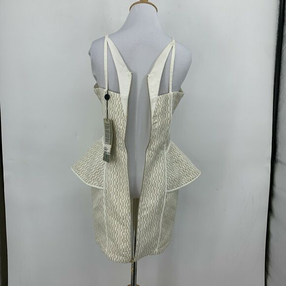 Blessed Are The Meek Boa Pencil Dress Junior Size 1 Full Back Zip Peplum *READ - Picture 6 of 13